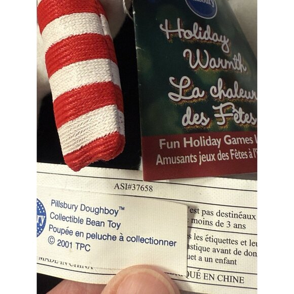 3 Vtg Pillsbury Doughboy Mini 6" Plush Stuffed Bean Bag Doll Toy Holiday - Picture 6 of 10